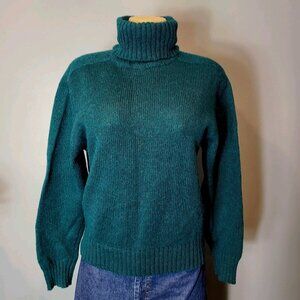 Vintage Skyr Shetland Wool Emerald Green Sweater Jumper L St Patrick Old Money